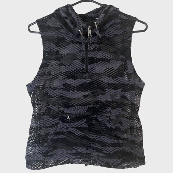 Calvin Klein Performance Camo Printed Mesh Vest Black/Gray Women's Size Small - Picture 1 of 11